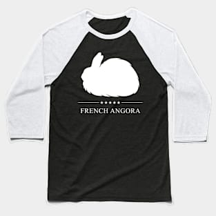 French Angora Rabbit White Silhouette Baseball T-Shirt